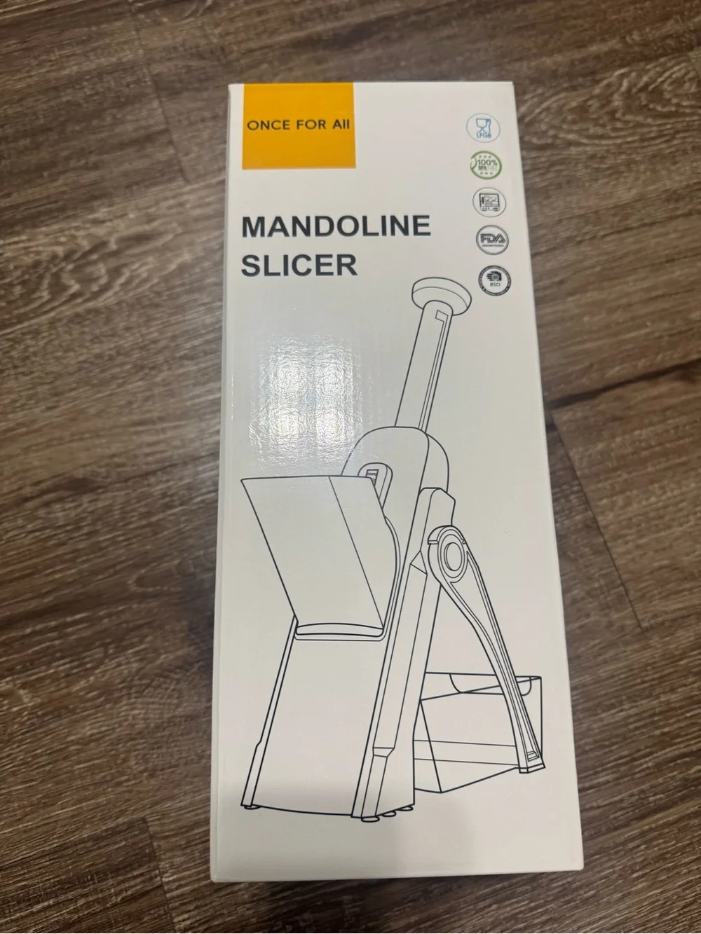 Once For All Mandoline Slicer - White & Yellow Box